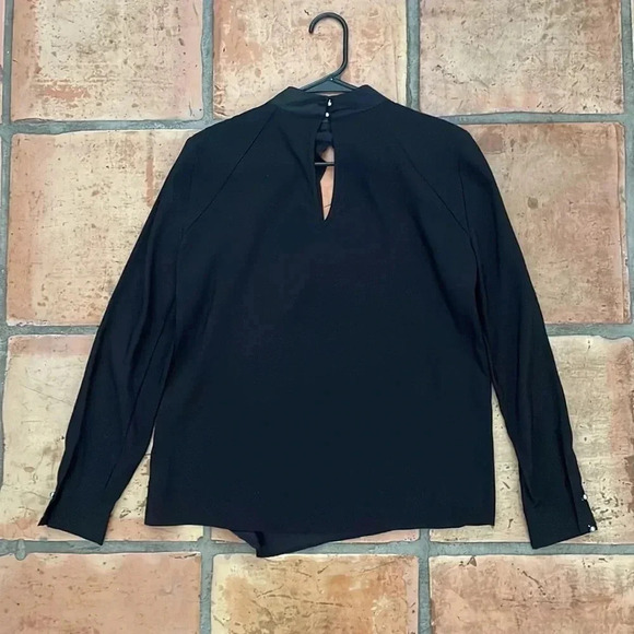 PARKER ✨ Long Sleeve Ruffle Button Up Blouse Black Size XS - Picture 8 of 12